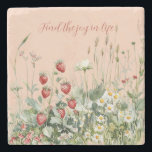 Strawberries Daisy Flowers Steinuntersetzer<br><div class="desc">Strawberries Daisy Flowers</div>