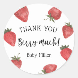 Strawberries Danke, Berry Much Runder Aufkleber