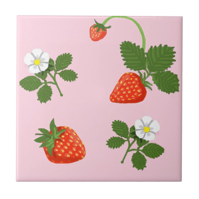 Strawberries Fliese (Vorderseite)