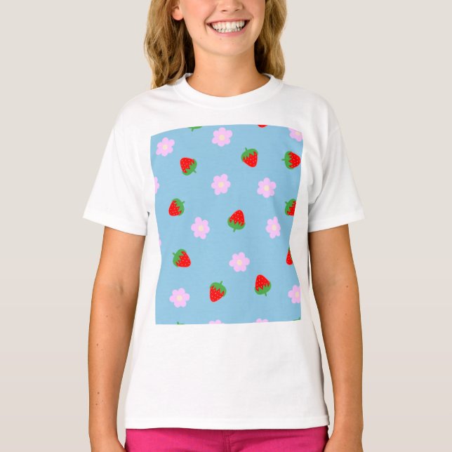 Strawberries & Flowers T-Shirt (Vorderseite)