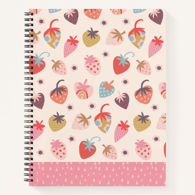 Strawberries fun Spiral Notebook Notizbuch (Vorderseite)