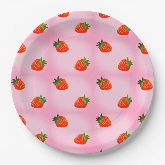 Strawberries Pappteller (Vorderseite)