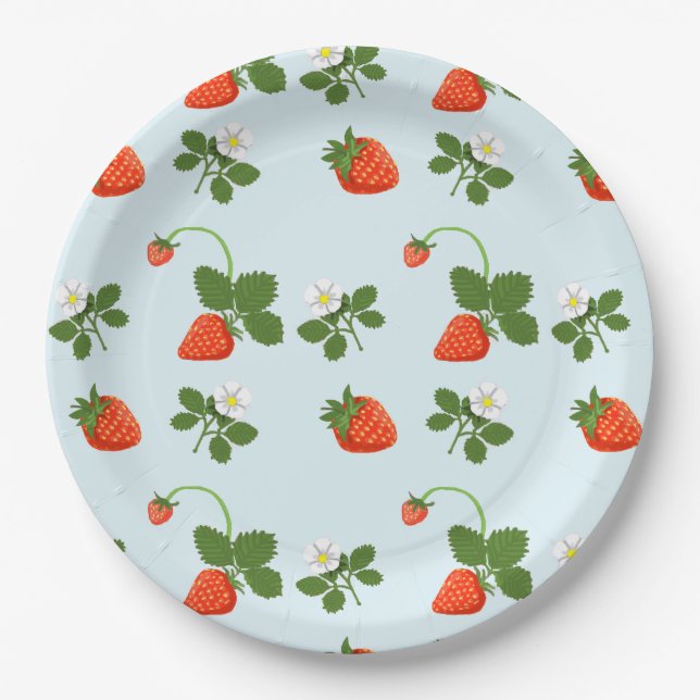 Strawberries Pappteller (Vorderseite)