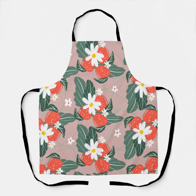 Strawberries Picking Pattern Handgezogene Patronen Schürze (Vorderseite)