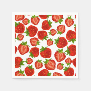 Strawberries Strawberry Dessert Decadent Napkins Serviette
