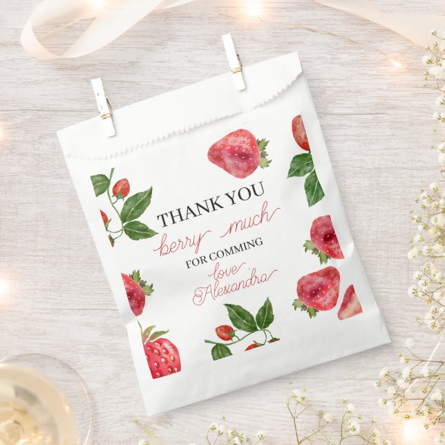 Strawberry 1. Geburtstag Berry Sweet Geschenktütchen (Ausgeschnitten)