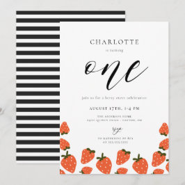 Strawberry 1. Geburtstag Einladung