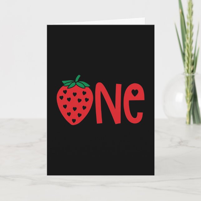 Strawberry 1. Geburtstag Karte (Vorderseite)