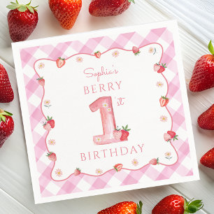 Strawberry 1. Geburtstag Party Berry First Sweet Serviette