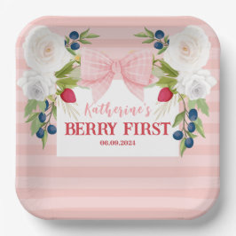 Strawberry 1st Berry First strawberry Birthday  Pappteller