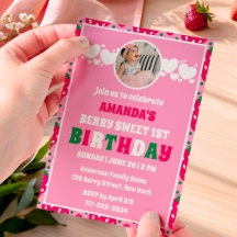 Strawberry 1st Birthday Celebration Photo
