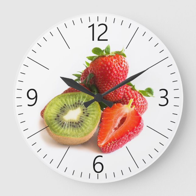 Strawberry and kiwi große wanduhr (Vorderseite)