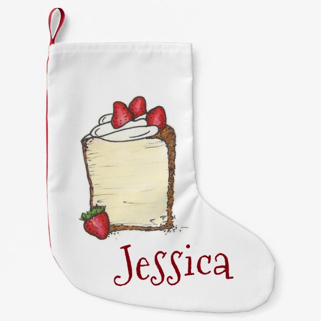 Strawberry Angel Food Angelfood Cake Slice Kleiner Weihnachtsstrumpf (Vorderseite)