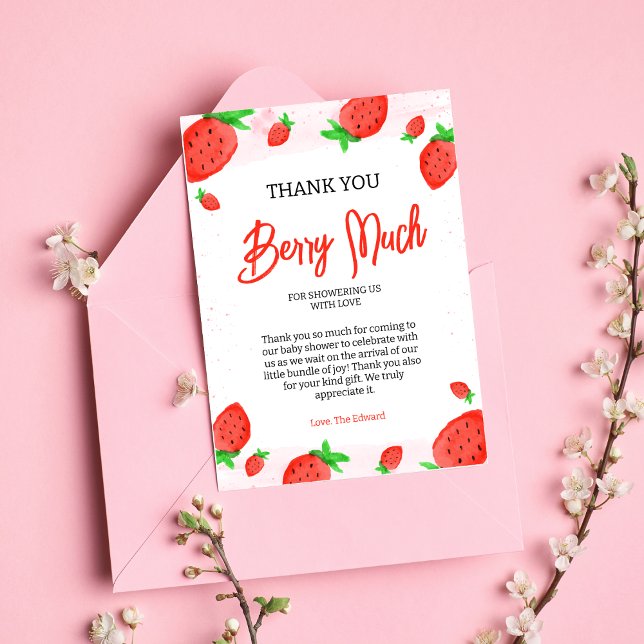 Strawberry aqucolor Girl Baby Showroom Dankeskarte (Von Creator hochgeladen)