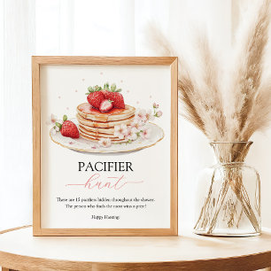 Strawberry Baby Brunch Schnuller Jagd Spiel Sign Poster