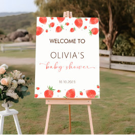 Strawberry Baby Dusche Begrüßungszeichen Poster