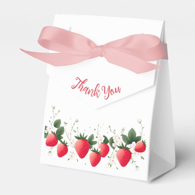 Strawberry Baby Dusche | Berry Sweet Geschenkschachtel (Vorderseite)