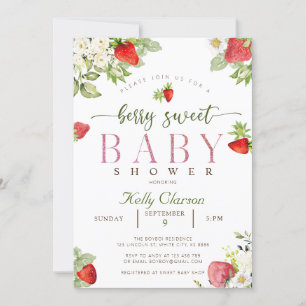Strawberry Baby Dusche Einladung