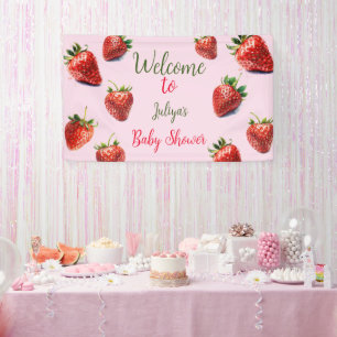 Strawberry Baby Dusche Es ist ein Mädchen Banner