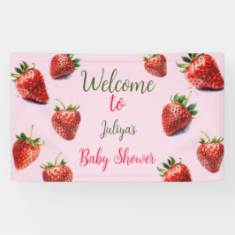 Strawberry Baby Dusche Es ist ein Mädchen Banner