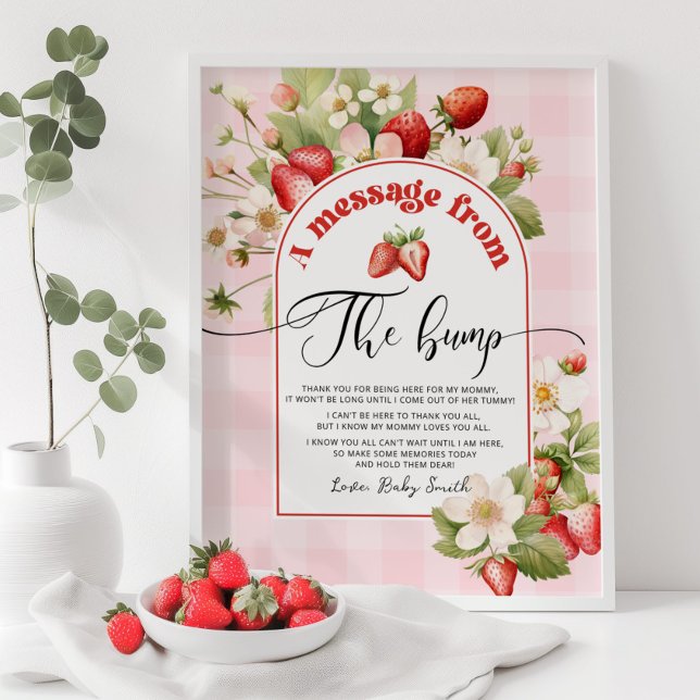 Strawberry Baby Dusche Nachricht aus dem Berg Poster (Von Creator hochgeladen)