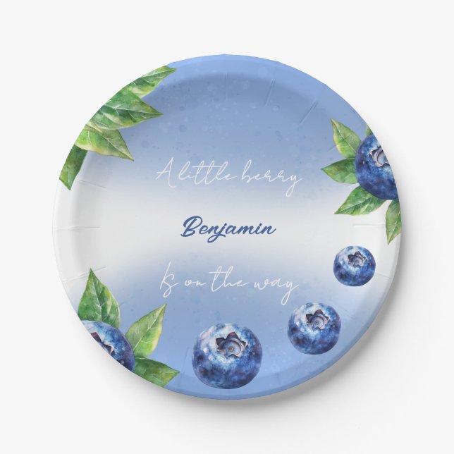 Strawberry Baby Dusche Pappteller (Vorderseite)