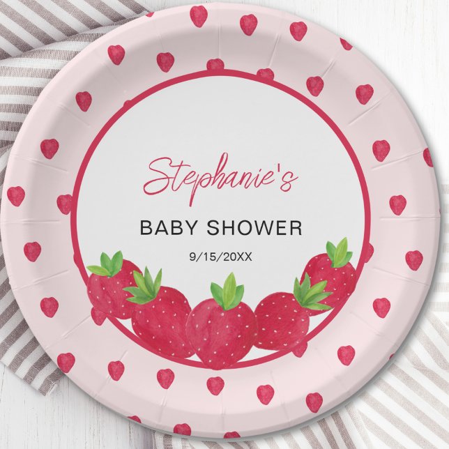 Strawberry Baby Dusche Pappteller (Von Creator hochgeladen)