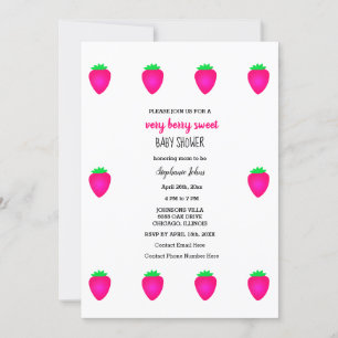 Strawberry Baby Dusche Rosa Sehr Berry Baby Girl Einladung