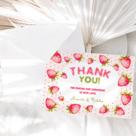 Strawberry Baby Girl Dusche Summer Pink Dankeskarte