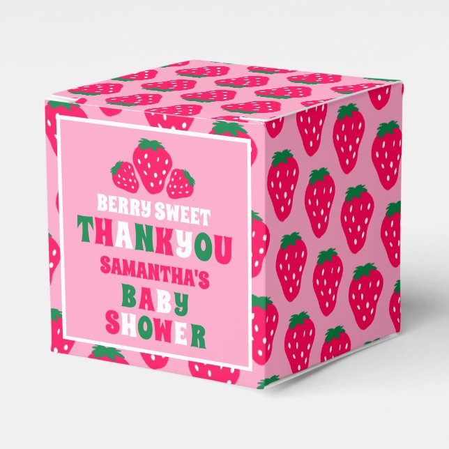 Strawberry Baby Girl Shower Berry Sweet Vielen Dan Geschenkschachtel (Vorderseite)