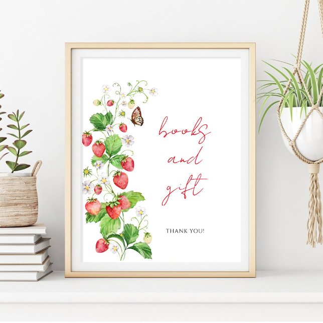 Strawberry Baby Shower Books und Gift Poster (Von Creator hochgeladen)