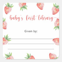 Strawberry Baby Shower Buchzeichen, Babybücher