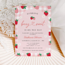 Strawberry Baby Shower Einladung