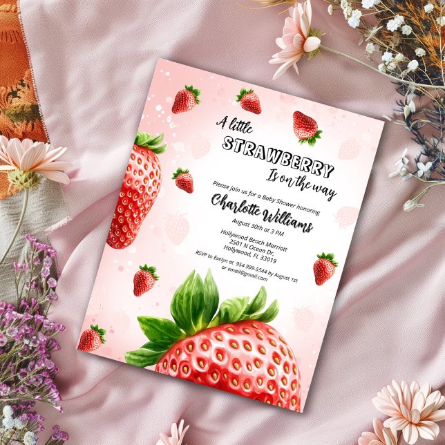 Strawberry Baby Shower Einladung (Von Creator hochgeladen)