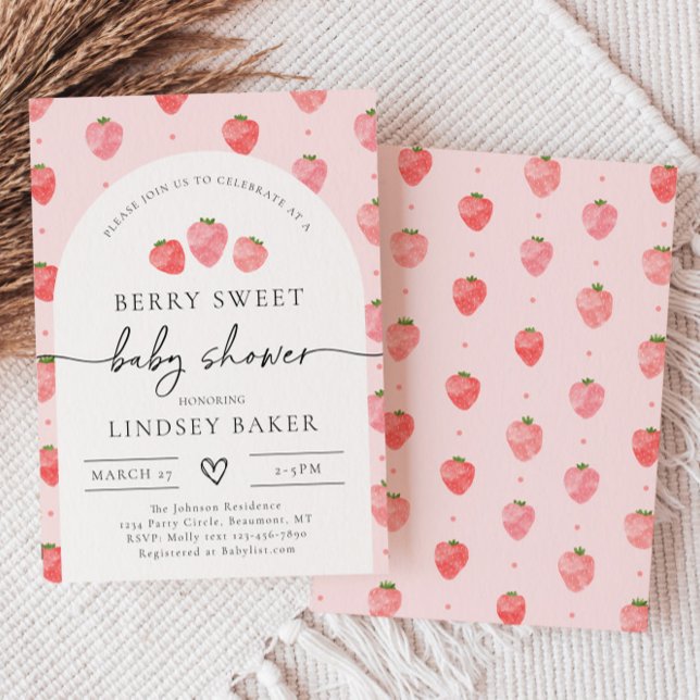 Strawberry Baby Shower Einladung | Berry Baby (Von Creator hochgeladen)