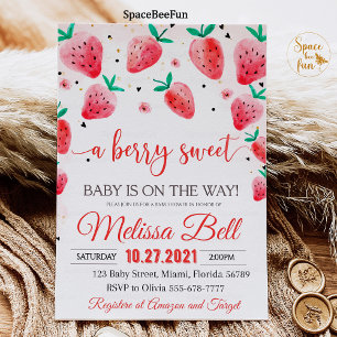 Strawberry Baby Shower Einladung Berry Sweet Baby