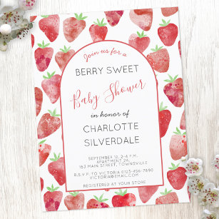 Strawberry Baby Shower Einladung Postkarte