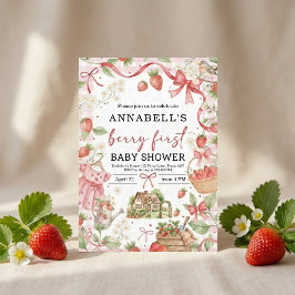 Strawberry baby shower Invite First Berry Sweet Einladung