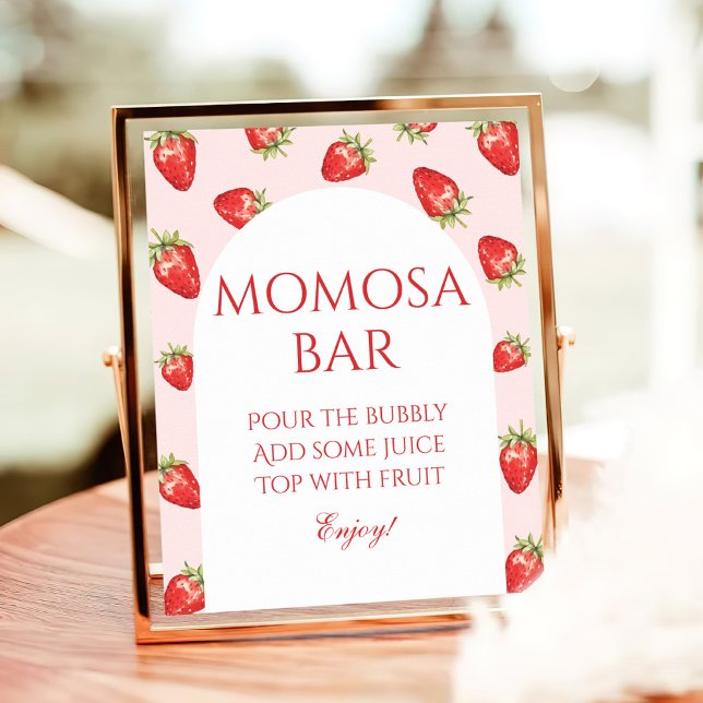 Strawberry Baby Shower Momosa Bar Poster (Von Creator hochgeladen)