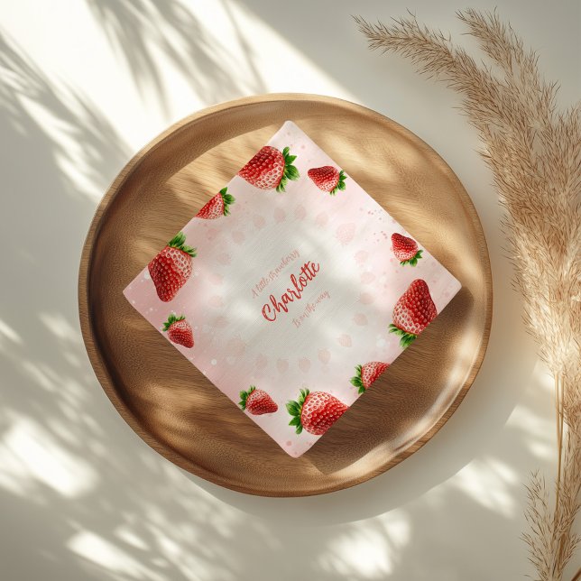 Strawberry Baby Shower Plate Serviette (Von Creator hochgeladen)