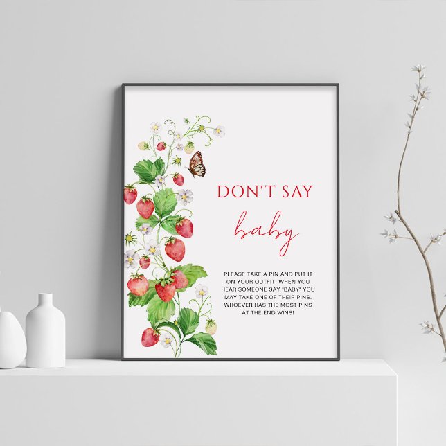 Strawberry Baby Shower Sag nicht Baby Poster (Von Creator hochgeladen)