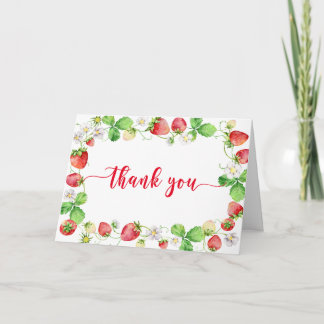 Strawberry Baby Shower Thank You Card Dankeskarte
