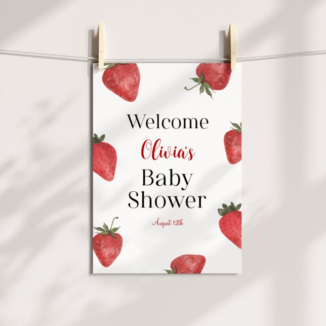 Strawberry Baby Shower Welcome Poster (Von Creator hochgeladen)