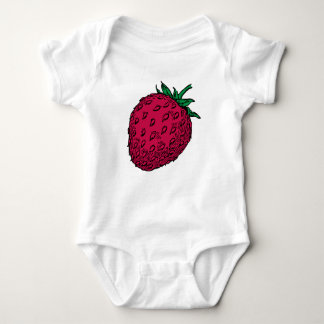 strawberry baby strampler