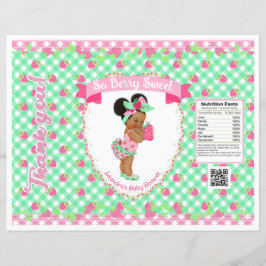 Strawberry Baby Theme Pink & Mint Gingham Chip Bag