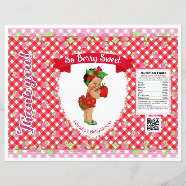 Strawberry Baby Theme Red Gingham Chip Bag (Vorderseite)
