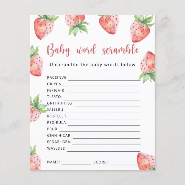 Strawberry - Baby Word Scramble Game (Vorderseite)