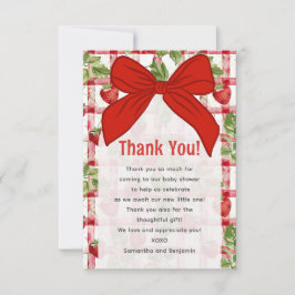 Strawberry-Babydusche Dankeskarte