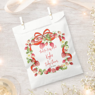Strawberry Band Bogen Coquette Babydusche bevorzug Geschenktütchen