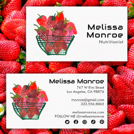 Strawberry Basket Bezauberndes Wasserfarben Niedli Visitenkarte